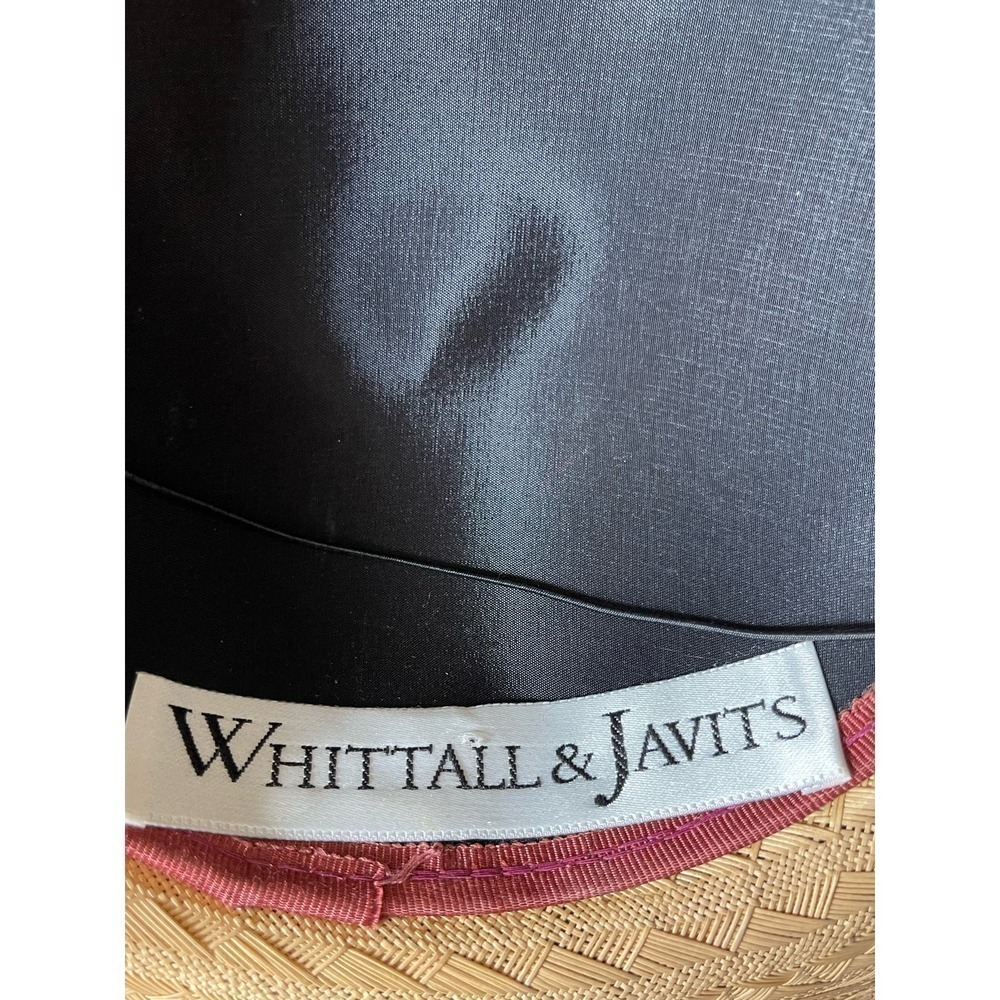 Whittall and Eric Javits Wide Brim Woven Straw With Netting Vintage 1980’s - Picture 8 of 16